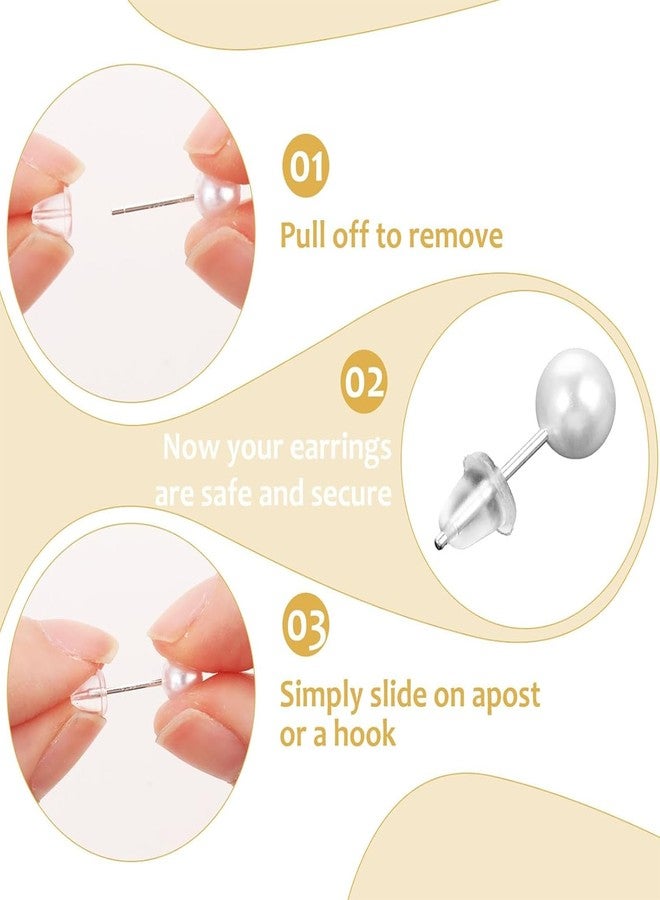 Gozaqe Earring Backs for Ear Studs,600Pcs 12 Styles Clear Earrings Metal Rubber Silicone Earring Backs,Universal Fit for Most Ear Piercings(with Storage Box) - Image 4